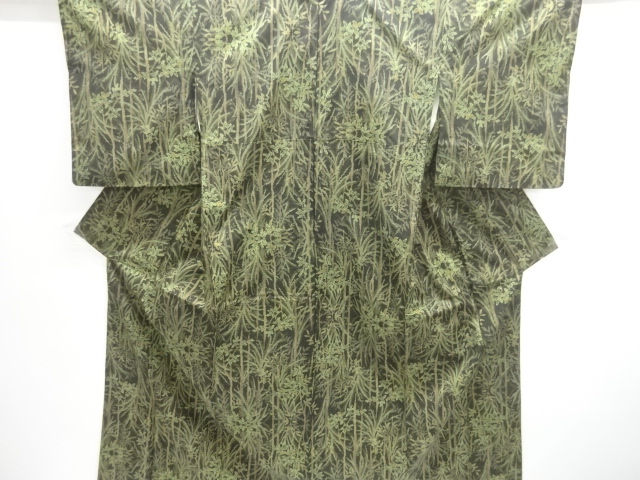 SALE!! JAPANESE KIMONO / DORO OSHIMA TSUMUGI (5 maruki) / WOVEN PLANT 