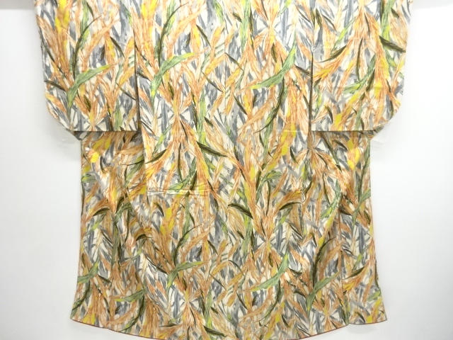 SALE!! JAPANESE KIMONO / ANTIQUE KIMONO / TAISHO ROMAN STYLE / WOVEN LEAVES