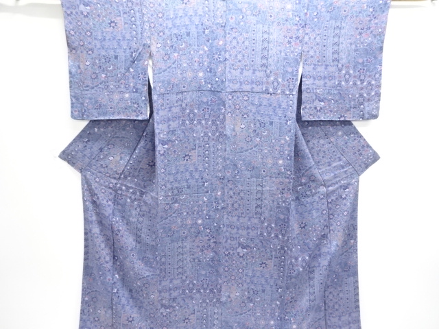 SALE!! JAPANESE KIMONO / KOMON / CHIRIMEN / FLOWER & BIRD 