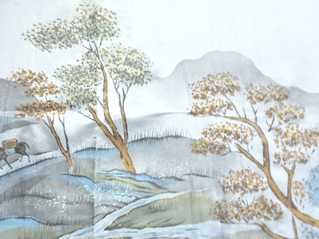 SALE!! JAPANESE KIMONO / ANTIQUE SHIBORI LANDSCAPE PATTERN MENS JUBAN