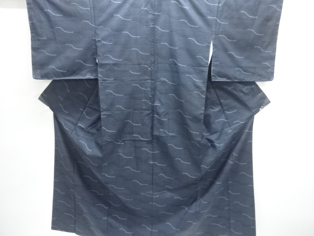 SALE!! JAPANESE KIMONO / UNUSED DORO OSHIMA TSUMUGI (5 maruki) / WOVEN WAVE