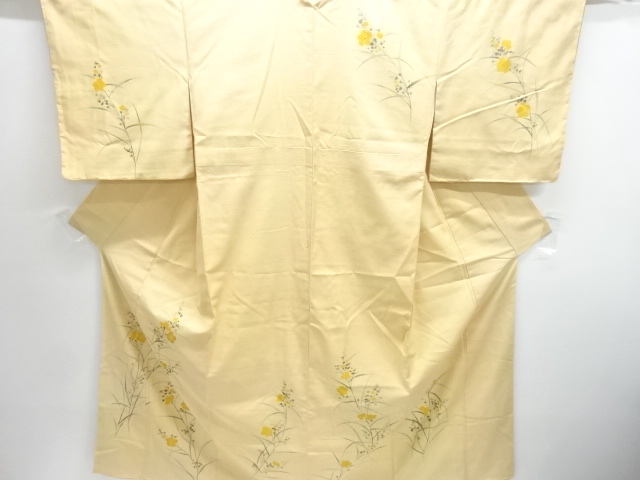 SALE!! JAPANESE KIMONO / FLORAL PATTERN EMBROIDERY TSUMUGIHOMONGI