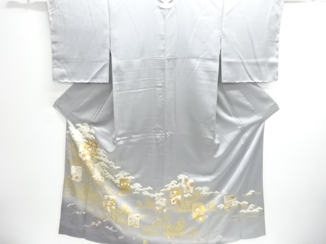 SALE!! JAPANESE KIMONO / UNUSED IRO-TOMESODE / KINSAI / SHOCHIKUBI / ONE CREST 