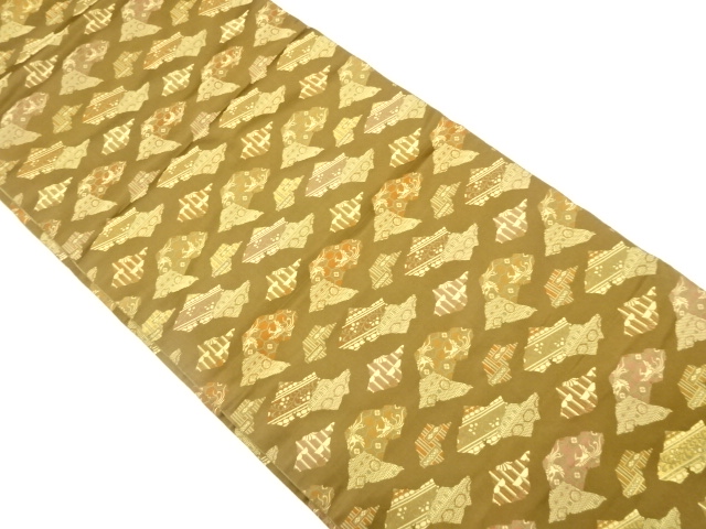SALE!! JAPANESE KIMONO / ANTIQUE MARU OBI / SILK / WOVEN MEIBUTUGIRE PATTERN