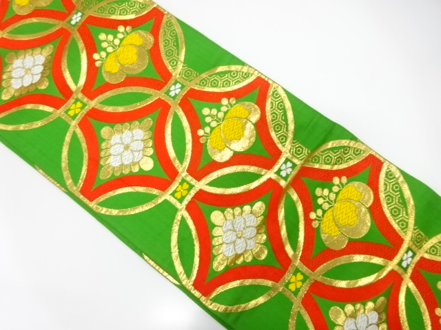 SALE!! JAPANESE KIMONO / ANTIQUE OBI FOR KIDS / WOVEN FLORAL SHIPPO