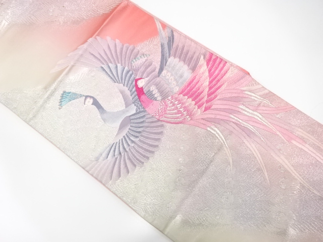 SALE!! JAPANESE FUKURO OBI / WOVEN PEACOCK