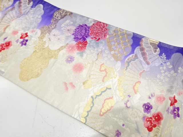SALE!! JAPANESE KIMONO / ANTIQUE FUKURO OBI / SILK / WOVEN UME