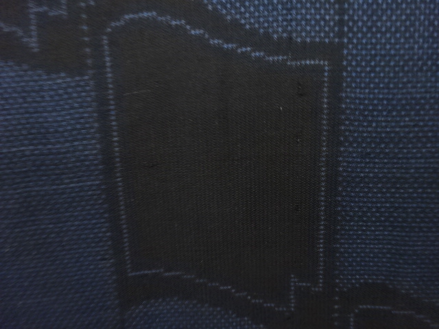 SALE!! JAPANESE KIMONO / ANTIQUE KIMONO / DORO OSHIMA TSUMUGI (5 maruki) / WOVEN TILES PATTERN