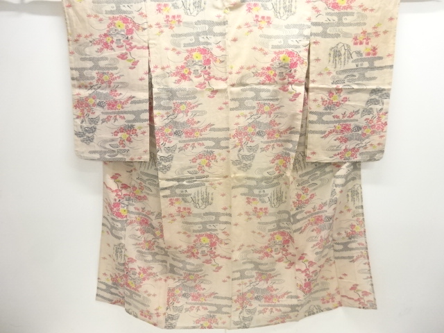 SALE!! JAPANESE KIMONO / ANTIQUE SUMMER KIMONO / TAISHO ROMAN STYLE / FLOWER