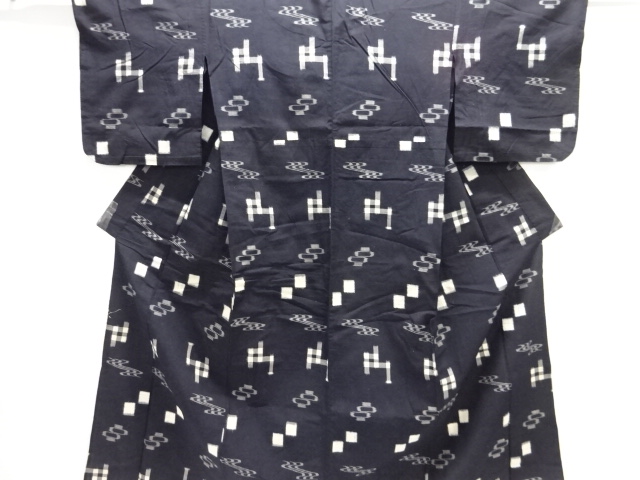 JAPANESE KIMONO / ANTIQUE HITOE KIMONO / COTTON / RYUKYU KASURI