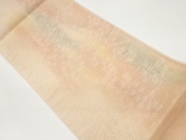 SALE!! JAPANESE FUKURO OBI FOR SUMMER / WOVEN MAPLE LEAVES