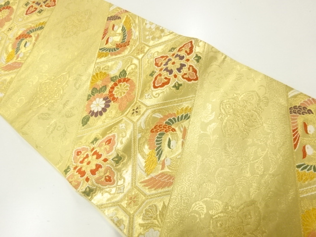 SALE!! JAPANESE FUKURO OBI / WOVEN FLOWER & BIRD