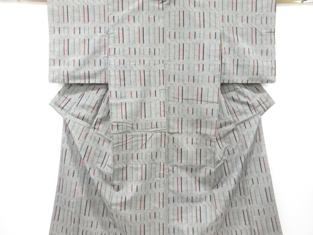 SALE!! JAPANESE KIMONO / ANTQUE KIMONO / SILK / HAND WOVEN TSUMUGI / GEOMETRIC PATTERN