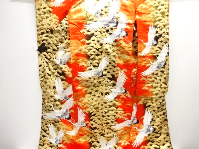 SALE!! JAPANESE KIMONO / IRO UCHIKAKE FOR BRIDES / SILK / EMBROIDERY / PINE & CRANES