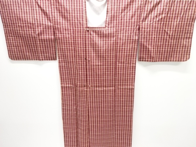 SALE!! JAPANESE KIMONO / MICHIYUKI COAT / SILK / WOVEN GRID