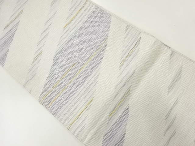 SALE!! JAPANESE KIMONO / ANTIQUE FUKURO OBI / SILK / WOVEN ABSTRACT DIAGONAL STRIPE