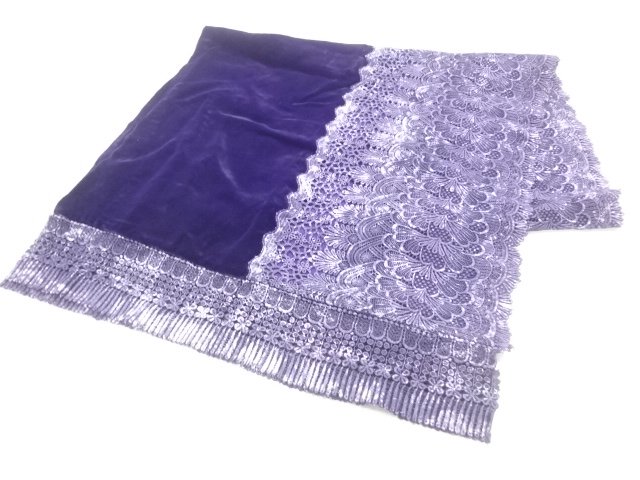 JAPANESE SHAWL / VELVET / LACE / FLOWER