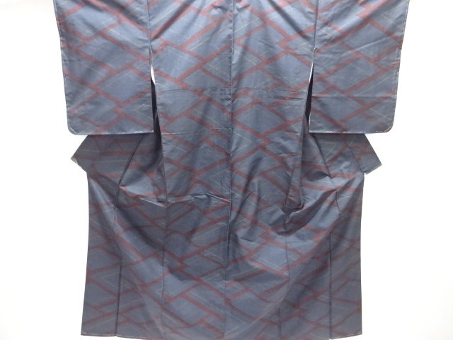 SALE!! JAPANESE KIMONO / DORO OSHIMA TSUMUGI / WOVEN ABSTRACT / 5MARUKI
