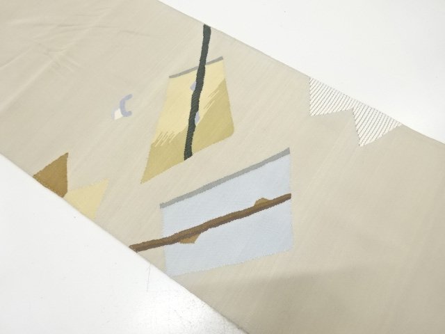 SALE!! JAPANESE NAGOYA OBI / WOVEN ABSTRACT FOLDING FAN PATTERN