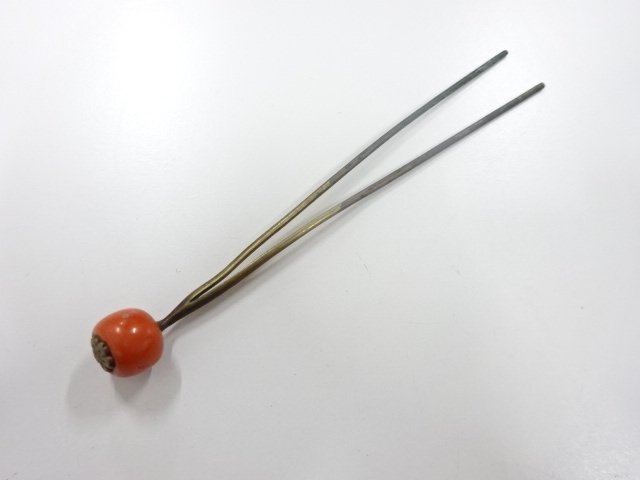 SALE!! Antique genuine coral hairpin (coral size 10.8mm)