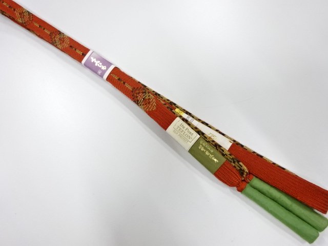 JAPANESE KIMONO / BIG BARGAIN UNUSED MAESAWA KOBO HAND-TIED OBIJIME