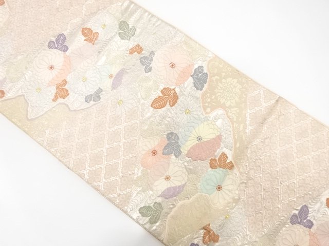 SALE!! JAPANESE FUKURO OBI / WOVEN FLOWER