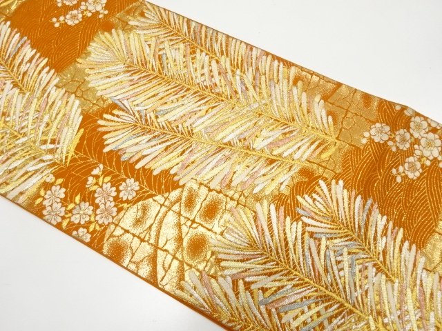 SALE!! JAPANESE FUKURO OBI / WOVEN UME & SAKURA
