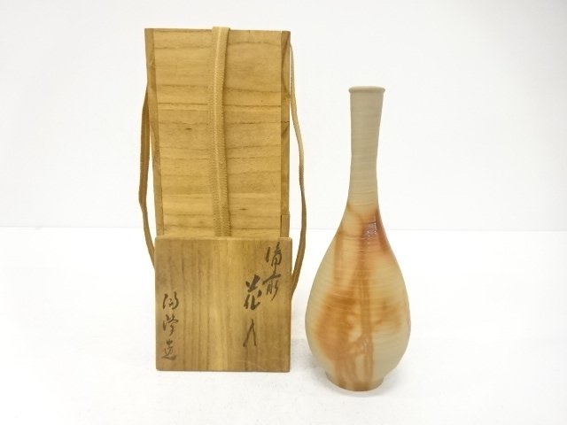 SALE!! JAPANESE COLLECTIBLE / BIZEN WARE / HIDASUKI FLOWER VASE / BY KIMURA T
