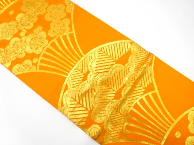 SALE!! JAPANESE KIMONO / JAPANESE FAN / WOVEN KASAMATSU / UME PATTERNS / MARU