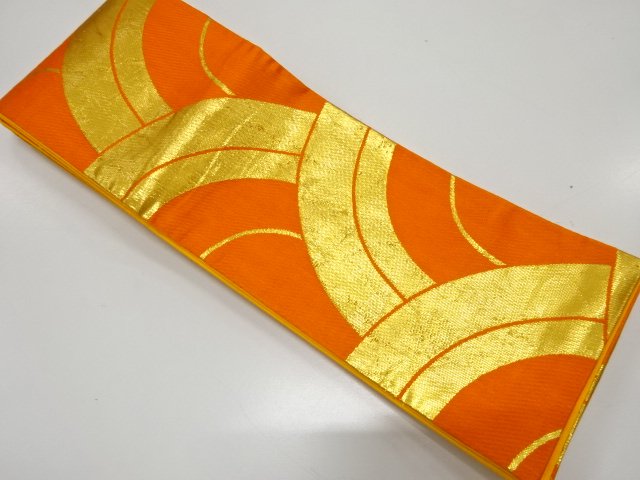 SALE!! JAPANESE KIMONO / ANTIQUE WAVE PATTERN WOVEN HANHABA OBI FOR DANCING (