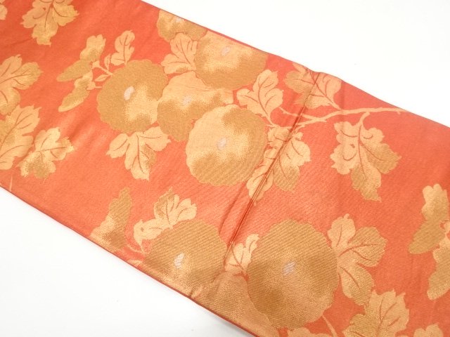 SALE!! JAPANESE KIMONO / ANTIQUE MANJU CHRYSANTHEMUM PATTERN WOVEN FUKURO OBI