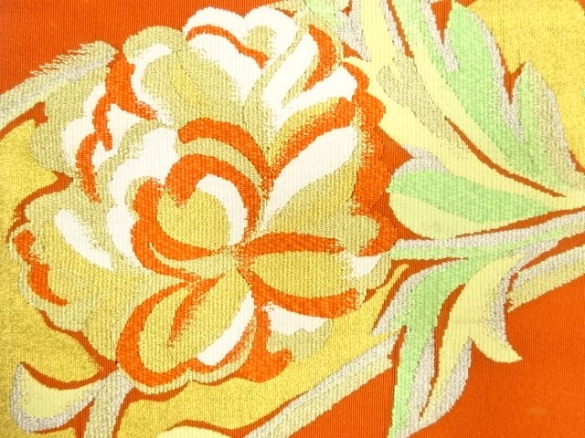 SALE!! JAPANESE KIMONO / ANTIQUE NAGOYA OBI / SILK / TSUZURE / WOVEN FLOWER