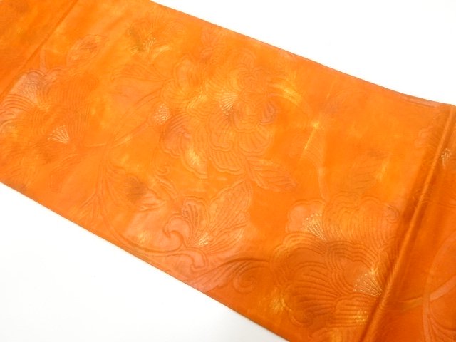 SALE!! JAPANESE KIMONO / PEONY ARABESQUE WEAVING FUKURO OBI