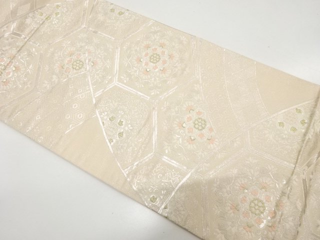 SALE!! JAPANESE KIMONO / ANTIQUE FUKURO OBI / SILK / WOVEN FLORAL KIKKO