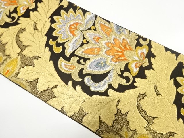 SALE!! JAPANESE KIMONO / ANTIQUE FUKURO OBI / SILK / WOVEN FLORAL SARASA