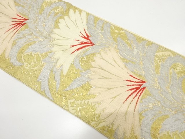 SALE!! JAPANESE KIMONO / ANTIQUE FUKURO OBI / WOVEN KIKU