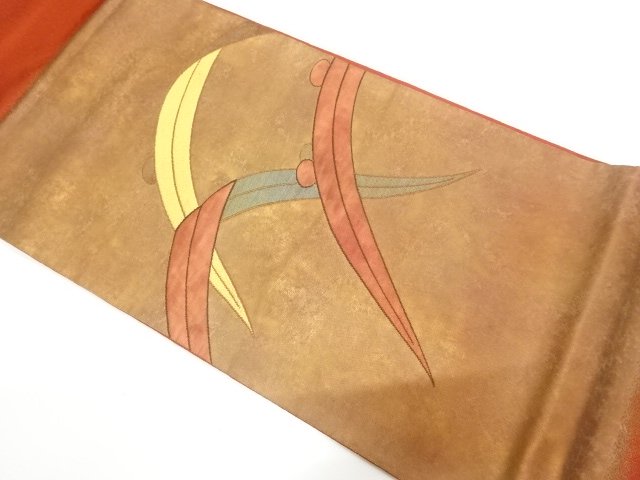 SALE!! JAPANESE KIMONO / ANTIQUE FUKURO OBI / SILK / WOVEN GRASS