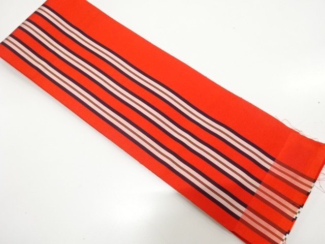 SALE!! JAPANESE KIMONO / CHIKUZEN HAKATA STRIPE PATTERN WEAVING SINGLE HANHAB