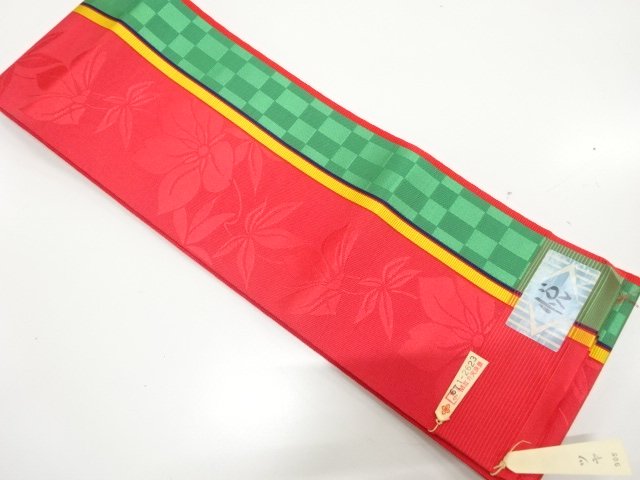 SALE!! JAPANESE KIMONO / UNUSED CHIKUZEN HAKATA STRIPED / A FLOWER / CHECKERE
