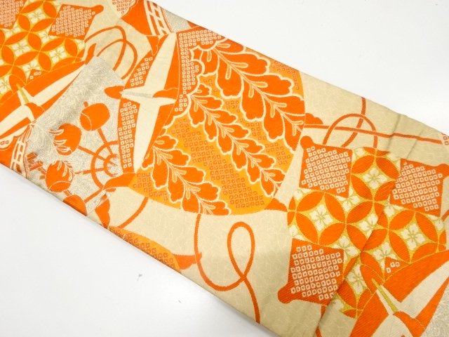 SALE!! JAPANESE KIMONO / ANTIQUE OBI FOR KIDS / WOVEN WISTERIA