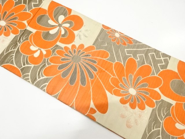 SALE!! JAPANESE KIMONO / ANTIQUE OBI FOR KIDS / WOVEN UME BLOSSOM