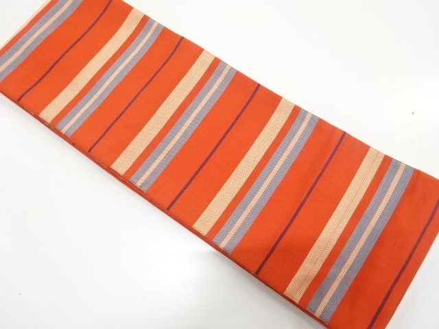 SALE!! JAPANESE KIMONO / ANTIQUE CHIKUZEN HAKATA HORIZONTAL STRIPED PATTERN W