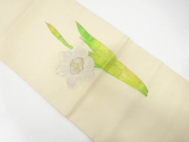 SALE!! JAPANESE HIRAKI NAGOYA OBI FOR SUMMER / WOVEN DAFFODIL