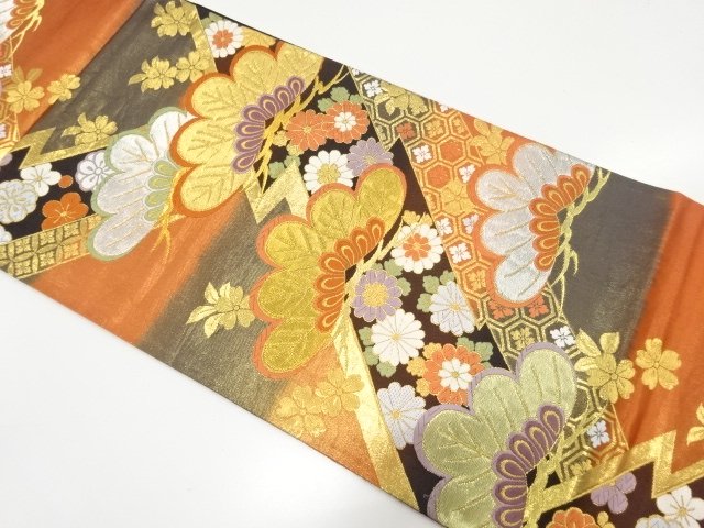 SALE!! JAPANESE FUKURO OBI / WOVEN KIKU & SAKURA