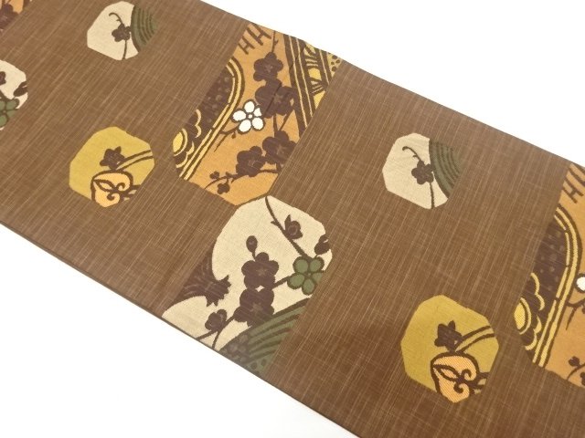 SALE!! JAPANESE FUKURO OBI / WOVEN BRANCH UME / RAKUZAN