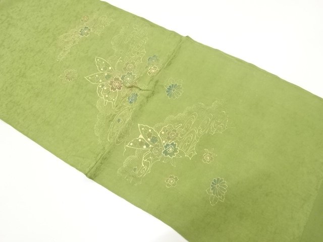 SALE!! JAPANESE KIMONO / GOLD-LEAF OBIAGE