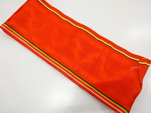 JAPANESE HANHABA OBI / WOVEN GEOMETRIC