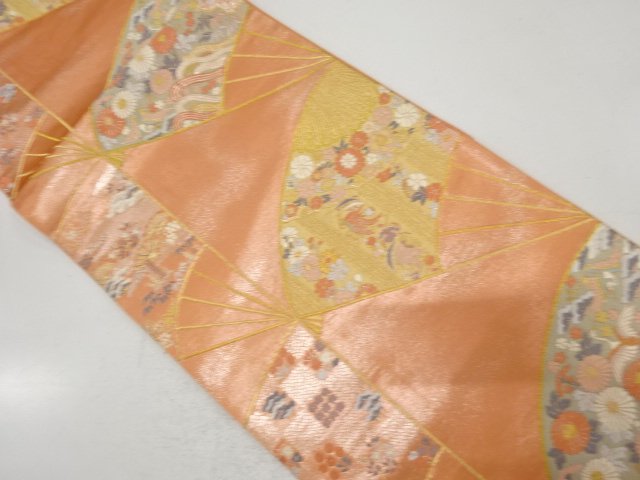 JAPANESE KIMONO / ANTIQUE FUKURO OBI / WOVEN FLOWER
