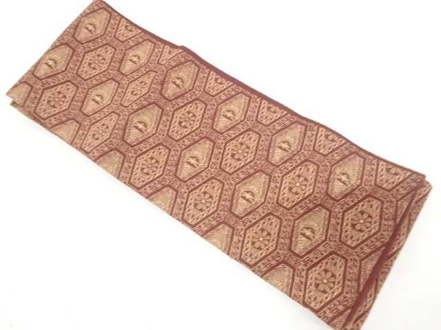 JAPANESE HANHABA OBI / WOVEN KIKKO WITH FLOWER