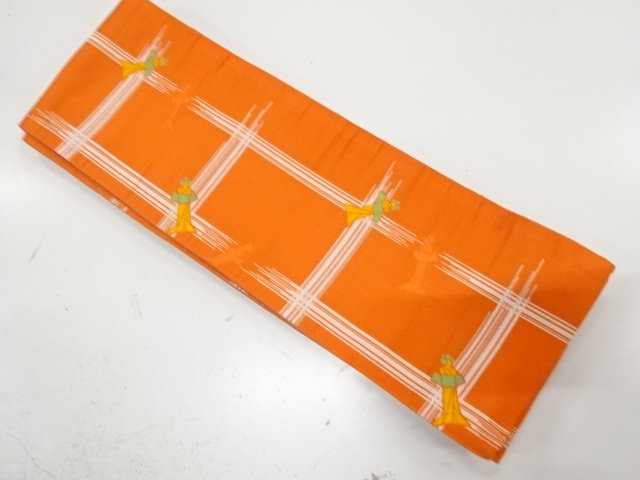 JAPANESE HANHABA OBI / WOVEN GRID